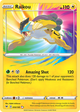 Raikou 50 185 Vivid Voltage Holofoil