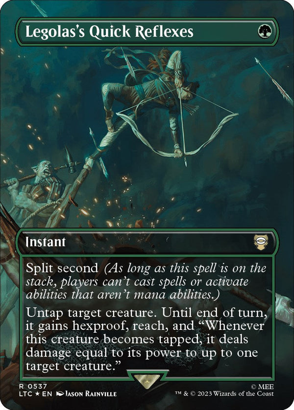 Legolas's Quick Reflexes (Borderless) (Surge Foil) - 537 - (Commander: The Lord of the Rings: Tales of Middle-earth)
