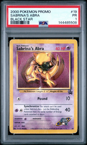 Sabrina's Abra PSA 1 2000 Pokemon Promo Black Star #19 POP 3