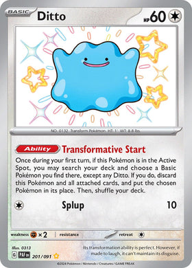 Ditto - 201/091 - (SV: Paldean Fates)