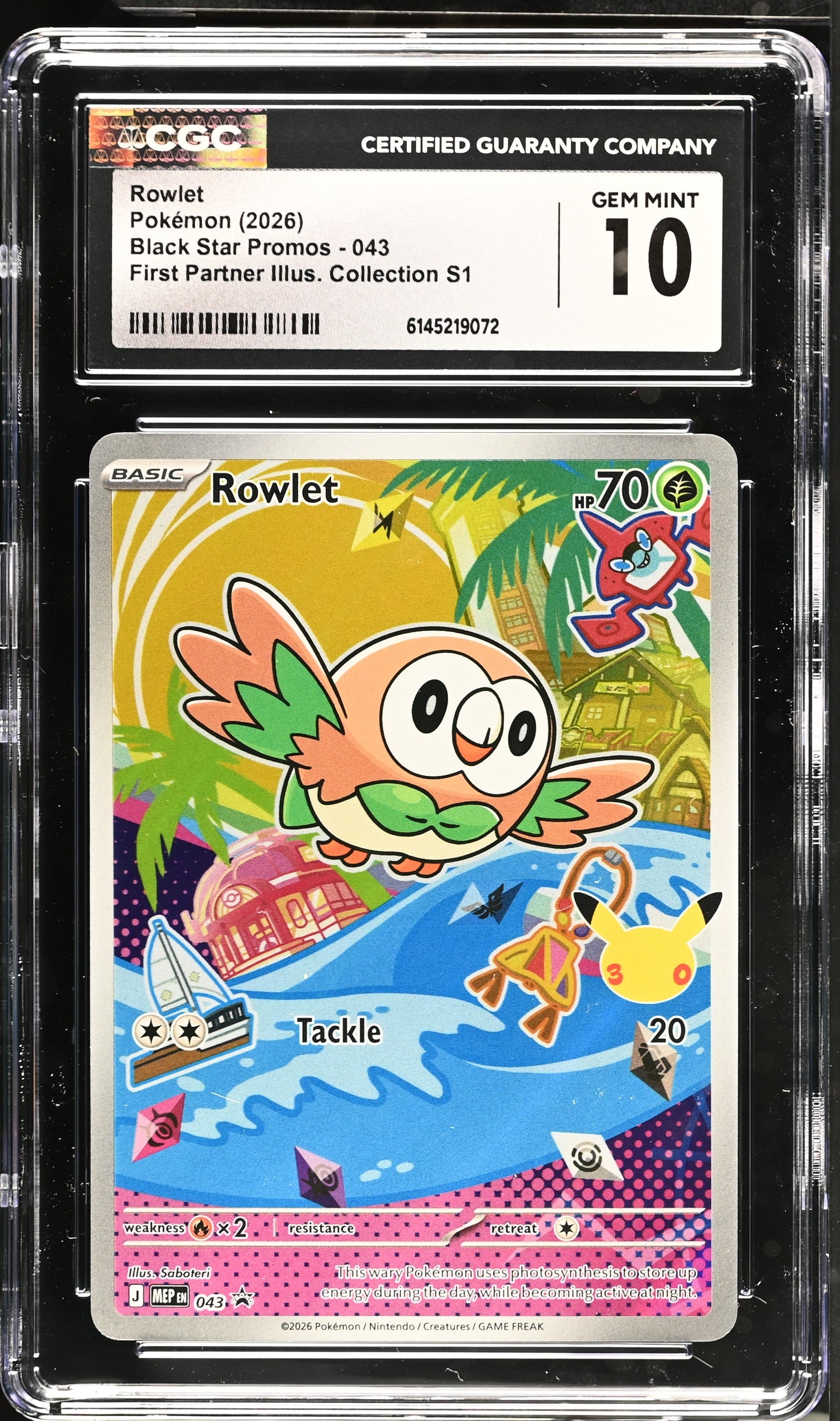 Rowlet CGC 10 2026 Black Star Promos #043