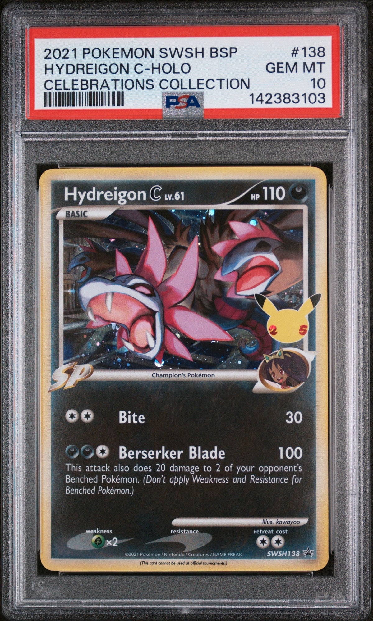 Hydreigon C Holo PSA 10 2021 Pokemon Swsh Black Star Promo #138