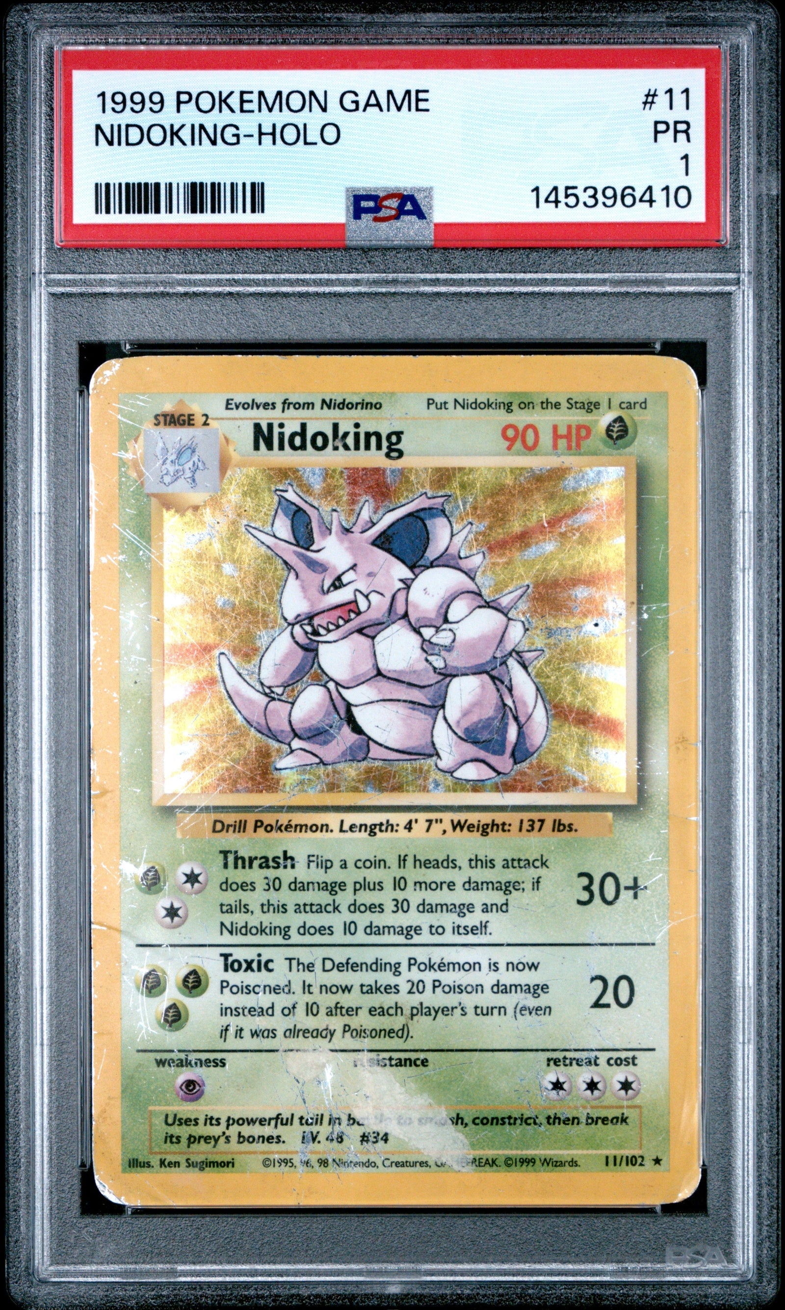 Nidoking Holo PSA 1 1999 Pokemon Base Set #11