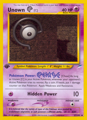 Unown C 57 105 Neo Destiny Unlimited