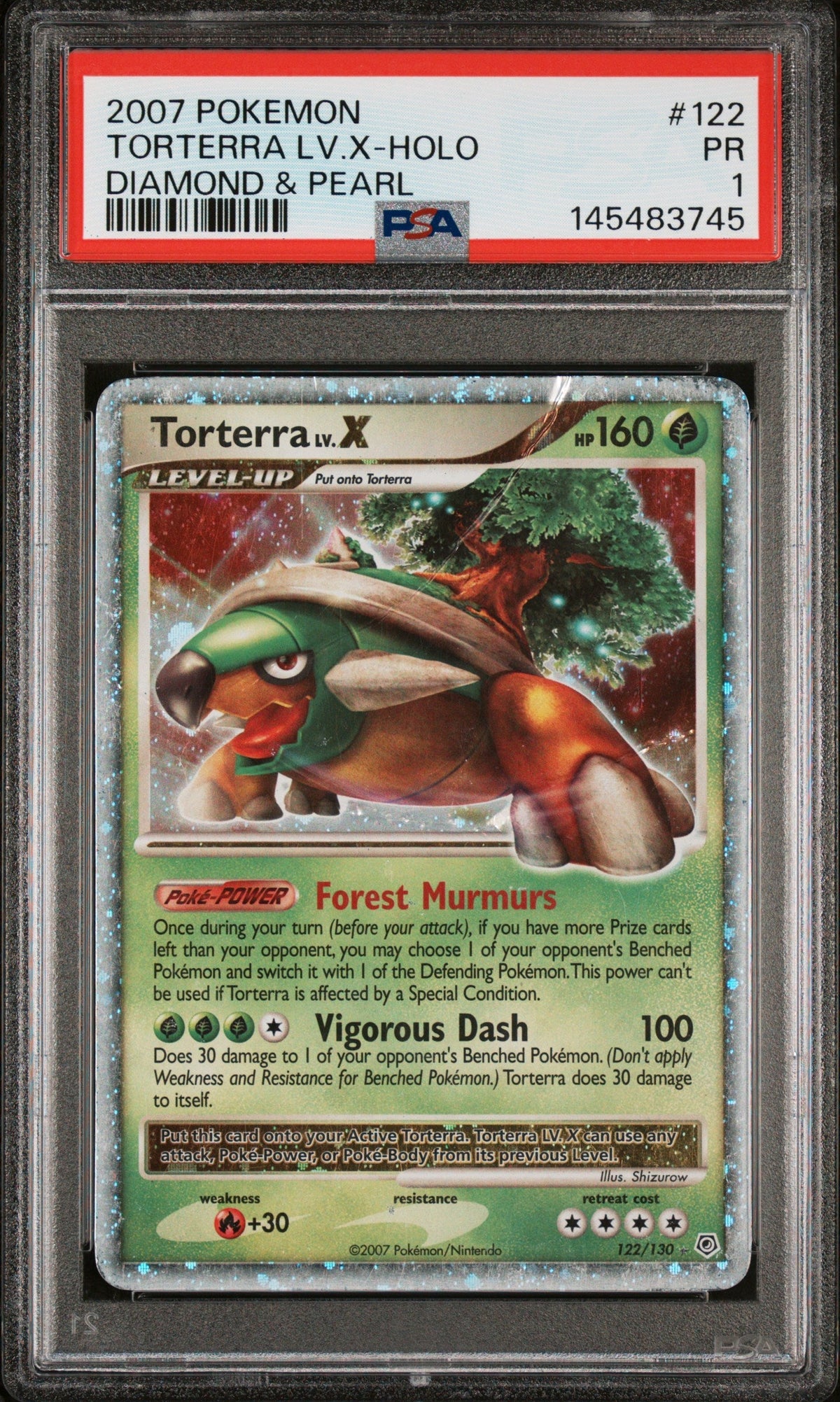 Torterra Lv.X Holo PSA 1 2007 Pokemon Diamond & Pearl #122 POP 22