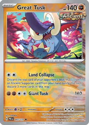 Great Tusk Master Ball Pattern 55 Sv Prismatic Evolutions Holofoil