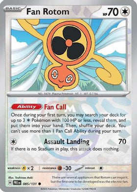 Fan Rotom Master Ball Pattern 85 Sv Prismatic Evolutions Holofoil
