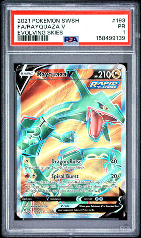 Rayquaza V Full Art PSA 1 2021 SWSH Evolving Skies #193 POP 3