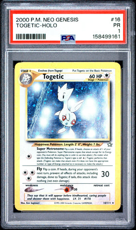 Togetic Holo PSA 1 2000 Pokemon Neo Genesis (POP 18) #16