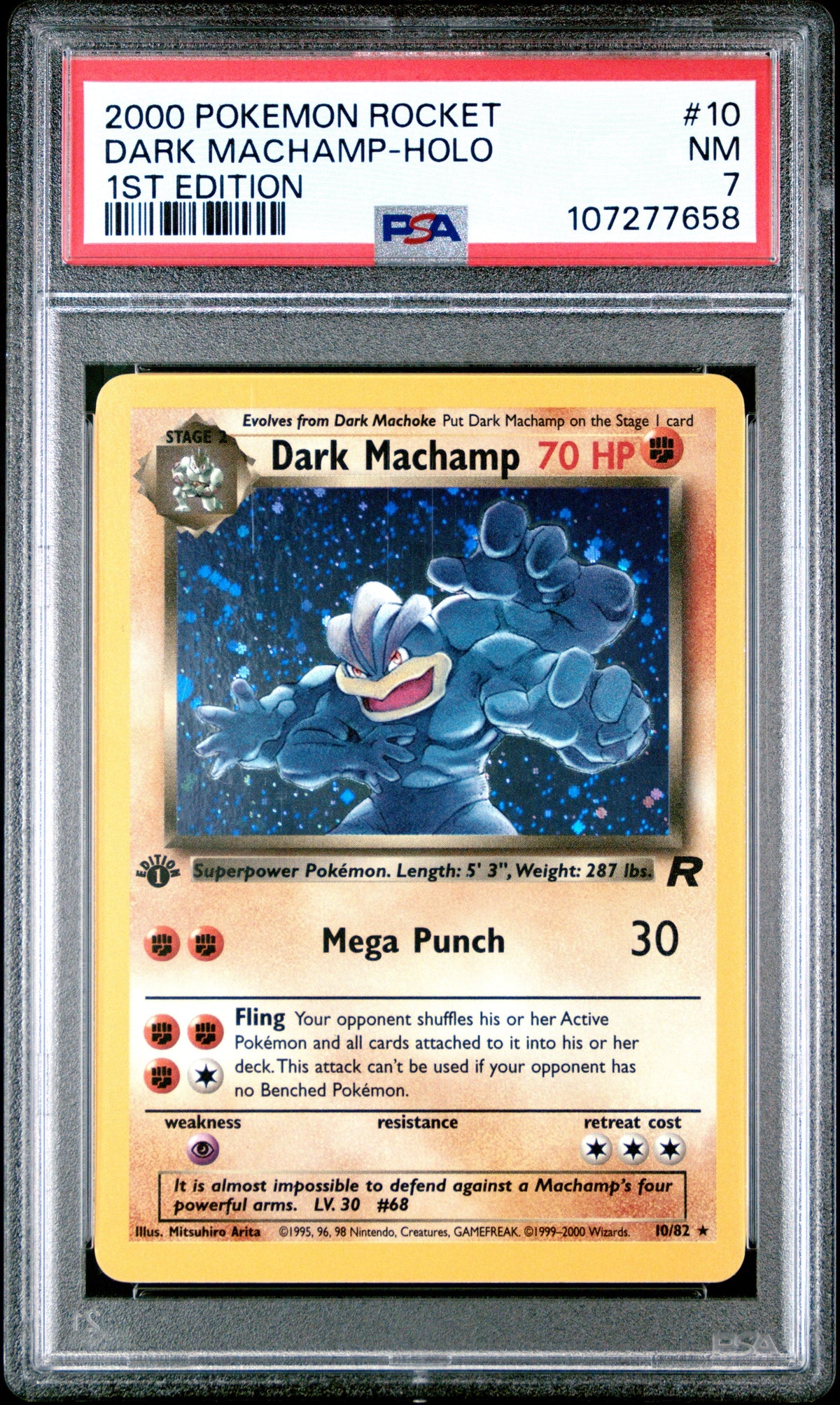 Dark Machamp Holo 1st Edition PSA 7 2000 Pokemon Rocket #10