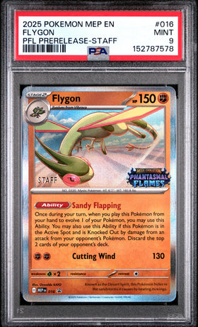 Flygon Staff Prerelease Promo PSA 9 2025 Me Black Star Promo #016