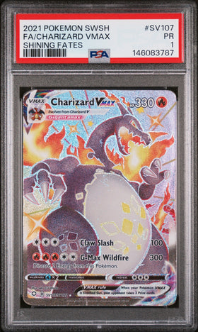 Charizard VMAX PSA 1 2021 Sword & Shield Shining Fates #SV107 LOW POP