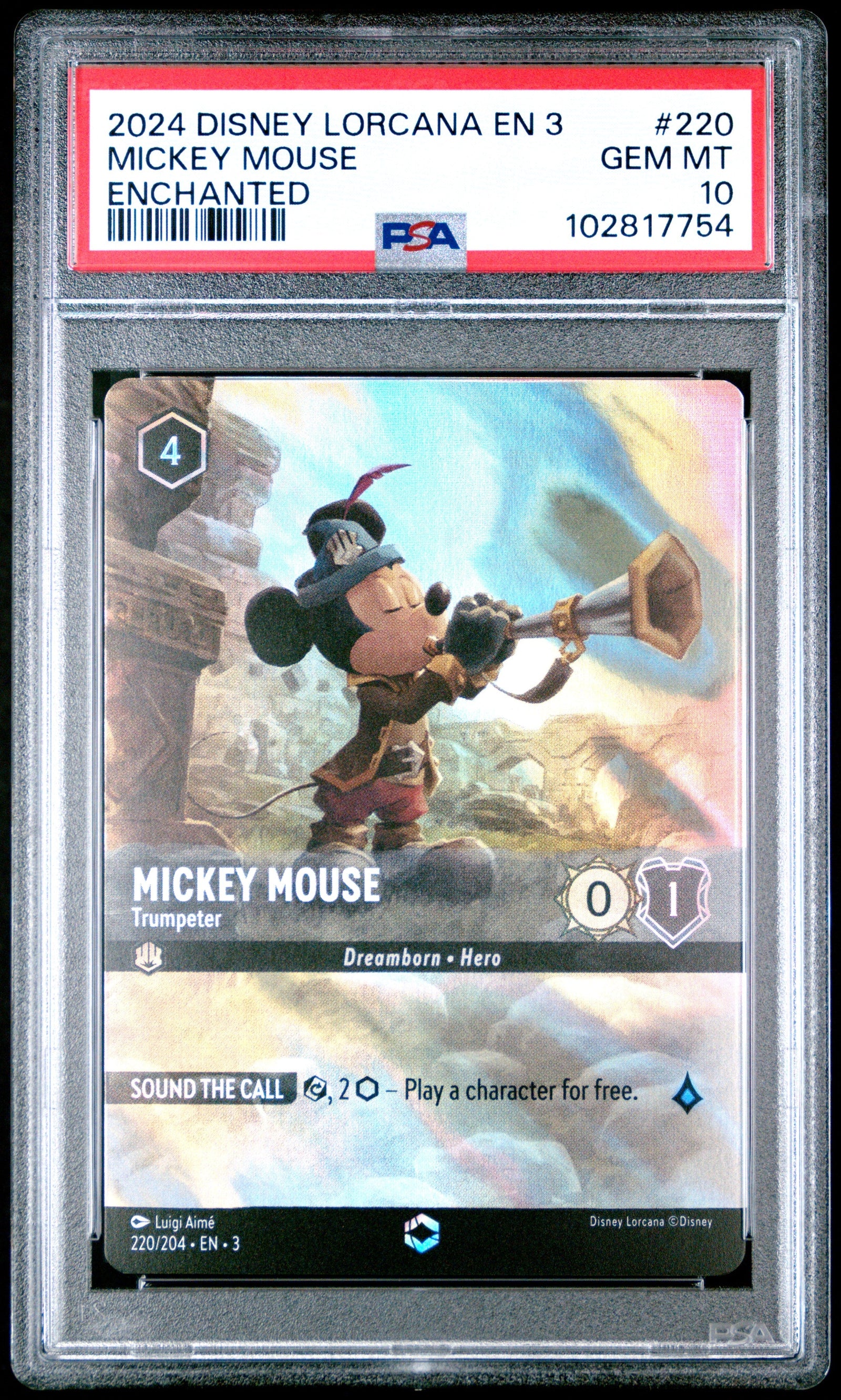 Mickey Mouse Enchanted PSA 10 2024 Disney Lorcana En 3-Into The Inklands #220