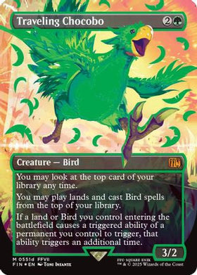 Traveling Chocobo (Borderless) (Neon Ink Green) (FIN-511D) - FINAL FANTASY Foil