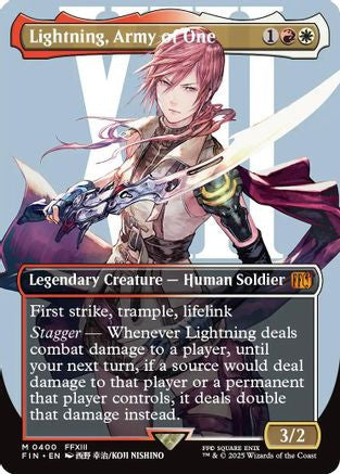 Lightning, Army of One (Borderless) (0400) (FIN-400) - FINAL FANTASY Foil