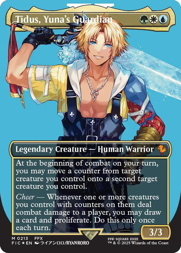Tidus, Yuna's Guardian (Borderless) (Surge Foil) - 213 - (Commander: FINAL FANTASY)