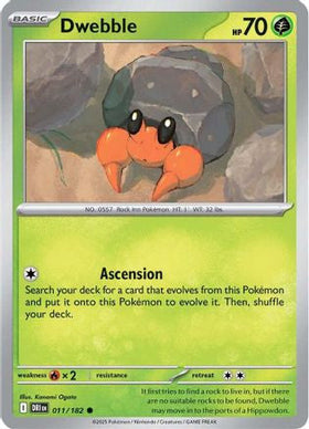 Dwebble 11 Sv10 Destined Rivals Reverse Holofoil