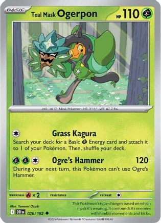 Teal Mask Ogerpon 26 Sv10 Destined Rivals Reverse Holofoil