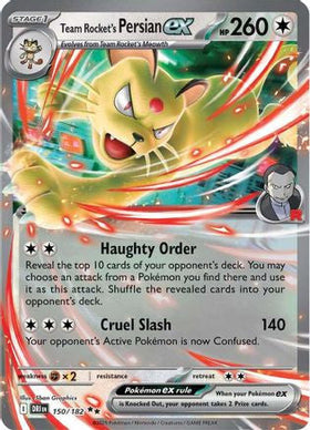 Team Rocket's Persian Ex 150 182 150 Sv10 Destined Rivals Holofoil