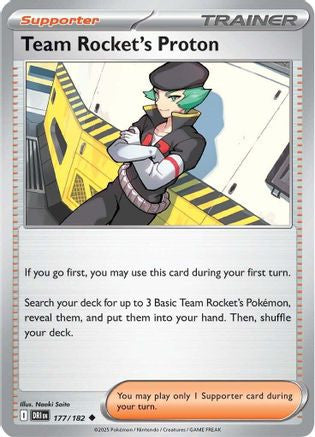 Team Rocket's Proton 177 182 177 Sv10 Destined Rivals Reverse Holofoil