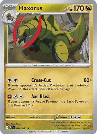 Haxorus 70 Sv Black Bolt Reverse Holofoil