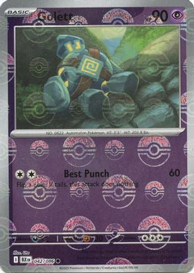 Golett Poke Ball Pattern 42 Sv Black Bolt Holofoil
