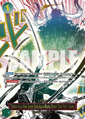 Demon Aura Nine Sword Style Asura Blades Drawn Dead Man's Game (Alternate Art) - OP12-037 - (Legacy of the Master)