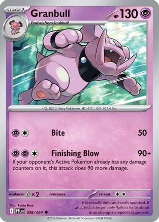 Granbull 38 Me02 Phantasmal Flames Reverse Holofoil