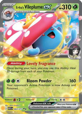 Erika's Vileplume Ex 3 Me Ascended Heroes Holofoil