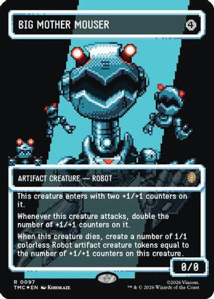 Big Mother Mouser (Borderless) (Surge Foil) (TMC-097) - Commander: Teenage Mutant Ninja Turtles Foil