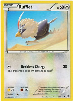 Rufflet - 92/114 - Common - XY Steam Siege (Square Cut Misprint)