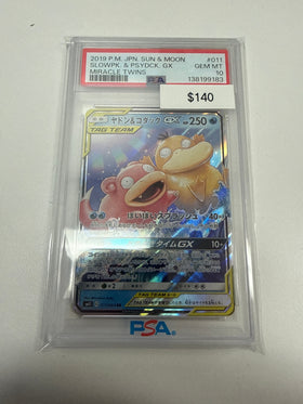 Pokemon Psyduck & Slowpoke GX #011/094 PSA 10