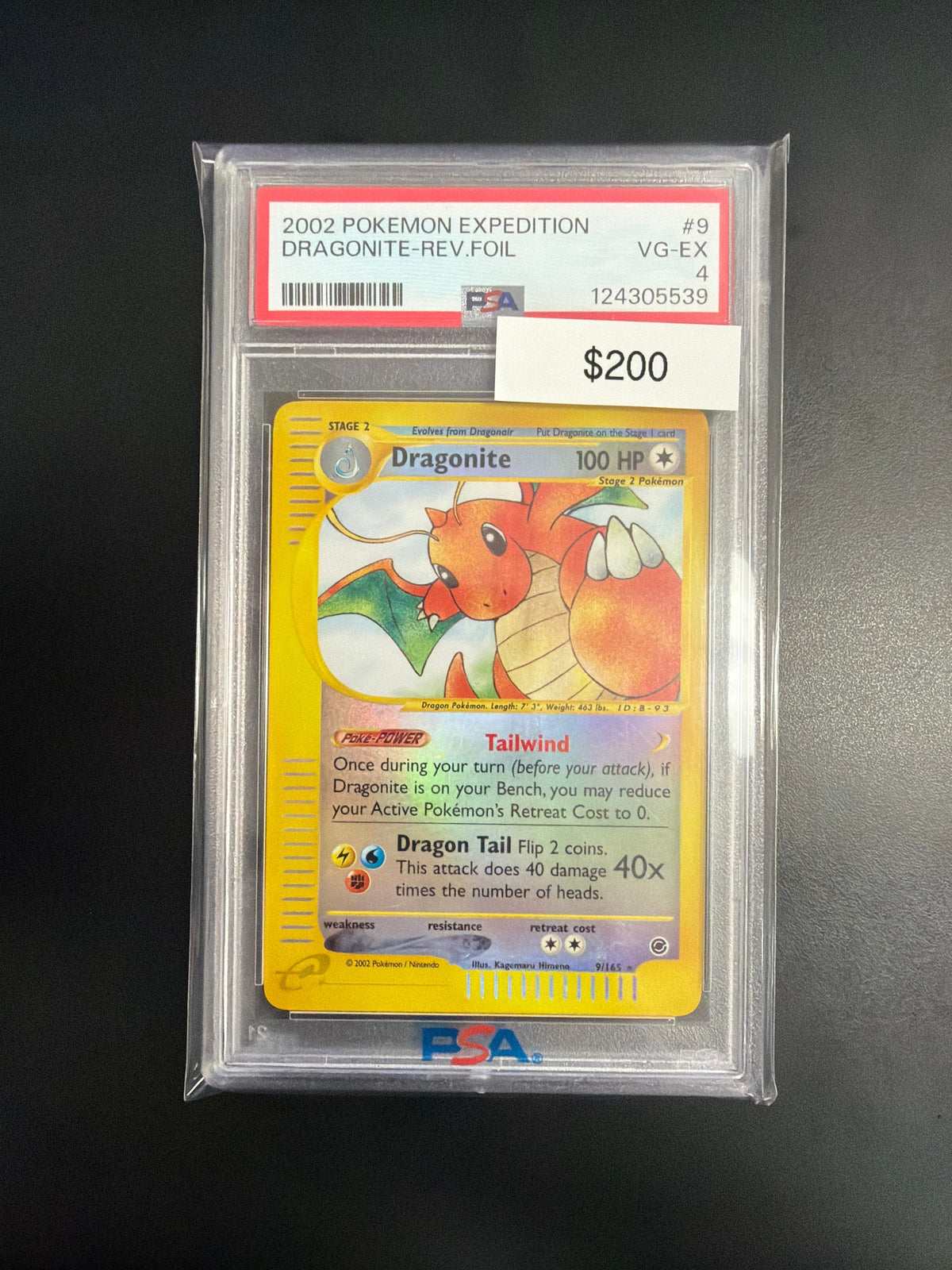 Pokemon Expedition Dragonite Rev. Holo PSA 4