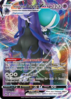 Shadow Rider Calyrex Vmax 75 198 Chilling Reign Holofoil
