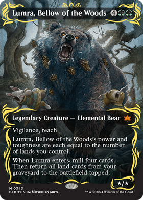 Lumra, Bellow of the Woods (BLB-343) - Bloomburrow: (Showcase) (Borderless) Foil