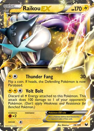 Raikou EX (38/108) - Dark Explorers Holofoil