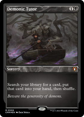 Demonic Tutor (CMM-509) - Commander Masters Etched Foil