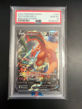 Pokemon Brilliant Stars Charizard V #154 PSA 10