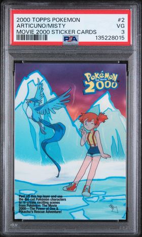 PSA 3 ARTICUNO/MISTY MOVIE 2000 STICKER CARDS