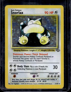 1999 Pokémon Jungle Snorlax 11/64 Holo Rare
