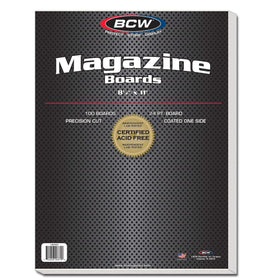 BCW Magazine Backing Boards 8.5" x 11" – 100 Pack