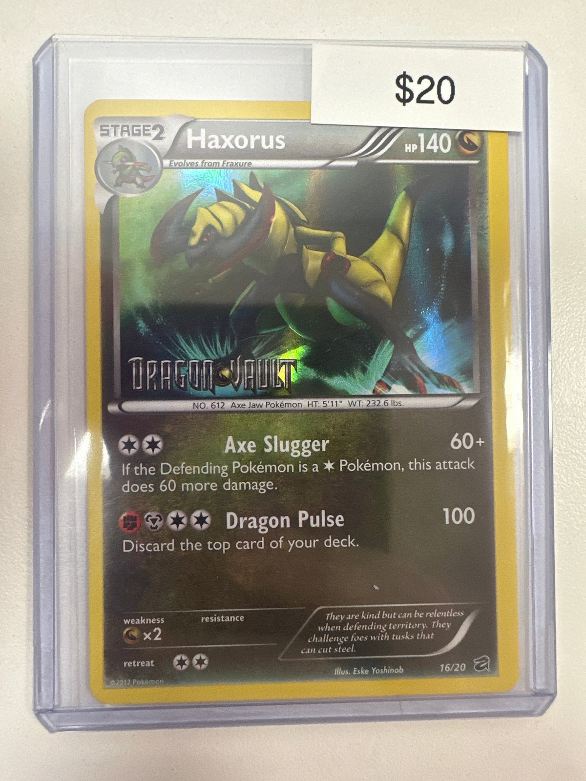 Pokemon Haxorus Dragon Vault Stamp 16/20