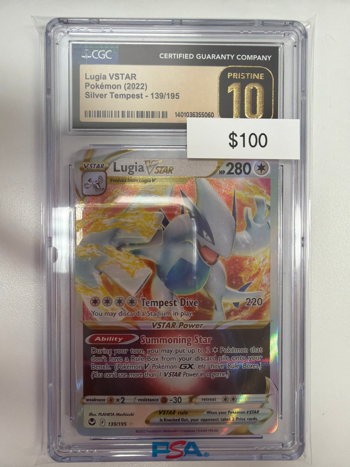 Pokemon Lugia Vstar 139/195 CGC Pristine 10