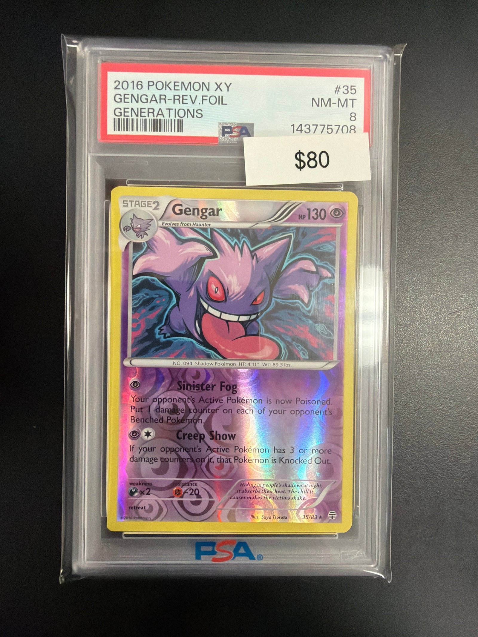 Pokemon Gengar Generations #35 PSA 8