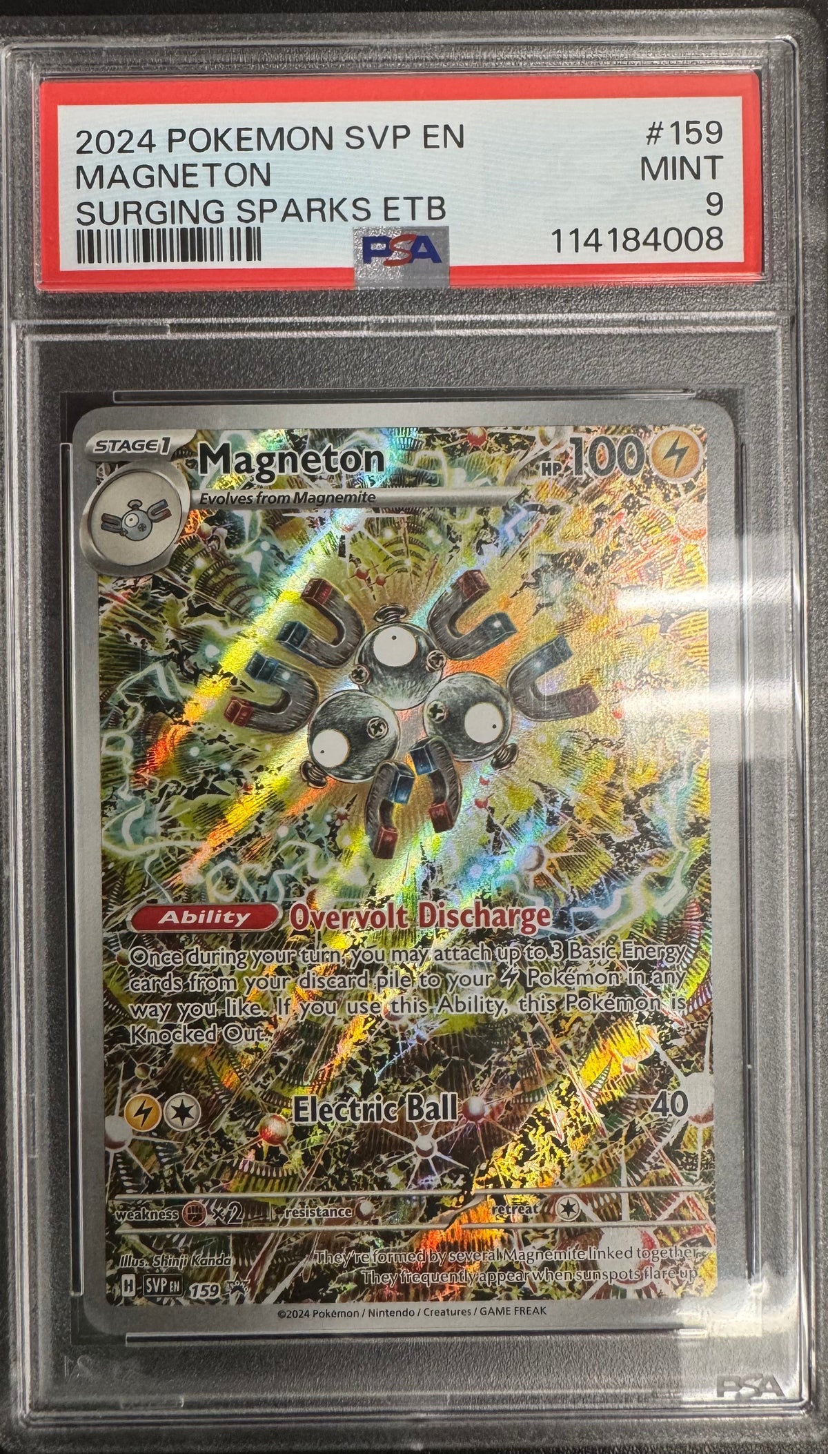 2024 Pokemon SVP - Surging Sparks - #159 Magneton ETB Black Star Promo PSA 9