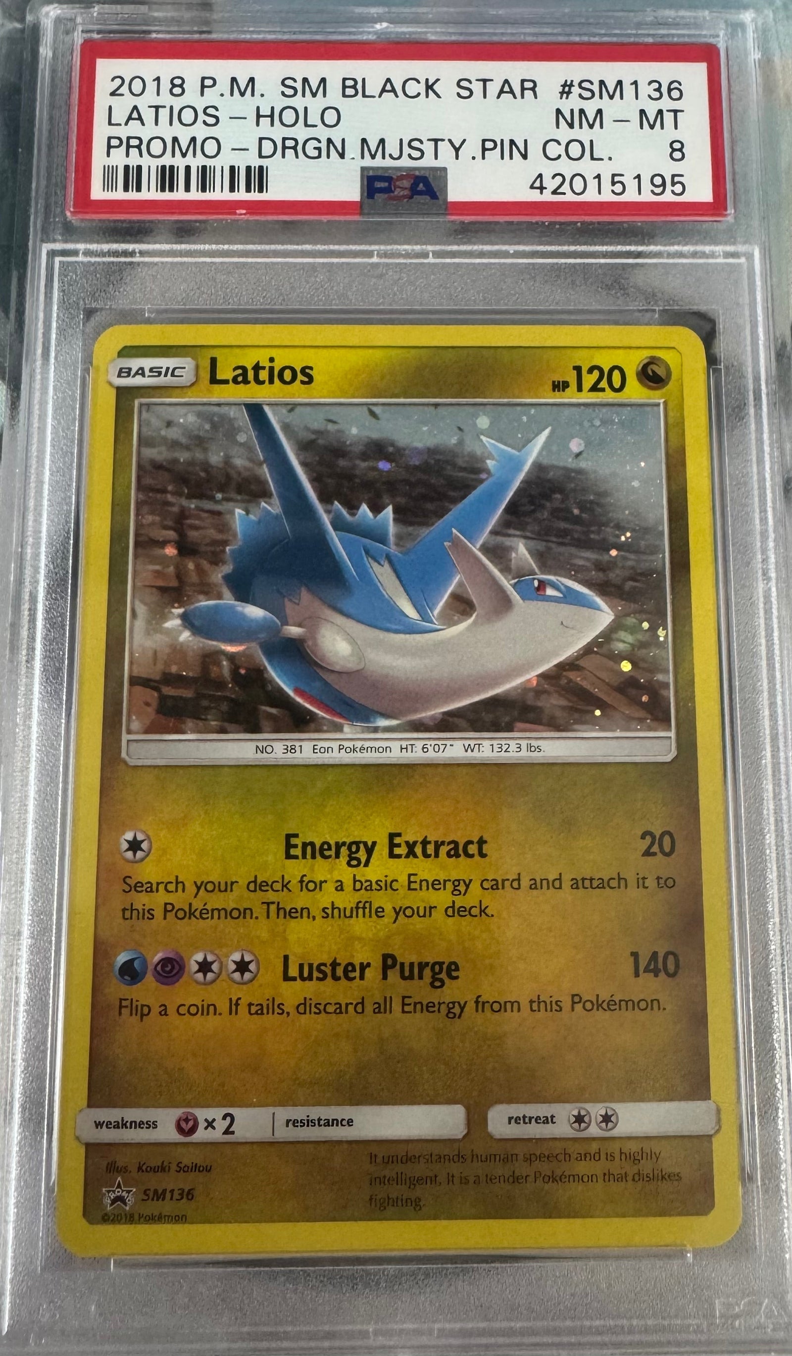 2018 Pokemon Latios #SM136 PSA 8