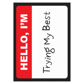 Ultra Pro Sleeves: Double-Matte White Core - I’m Trying (50ct) (PREORDER)
