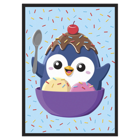 Ultra Pro Sleeves: Double-Matte White Core - Ice Cream Penguin (50ct) (PREORDER)