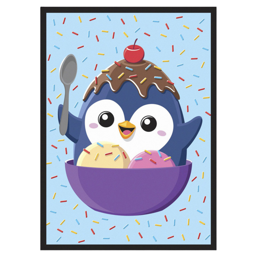 Ultra Pro Sleeves: Double-Matte White Core - Ice Cream Penguin (50ct) (PREORDER)