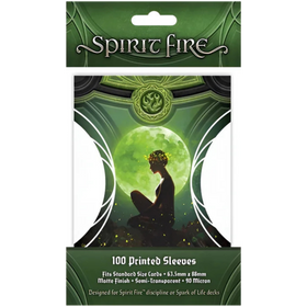 Spirit Fire: Semi-Transparent Printed Card Sleeves - Be At Peace (Green) (100ct) (Add to cart to see price) (PREORDER)
